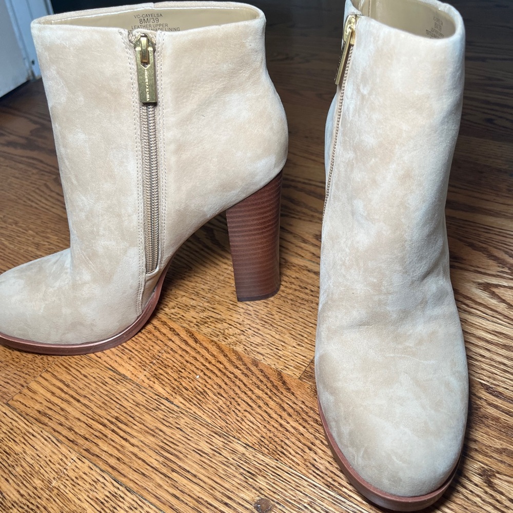 Vince Camuto Cream Ankle Booties